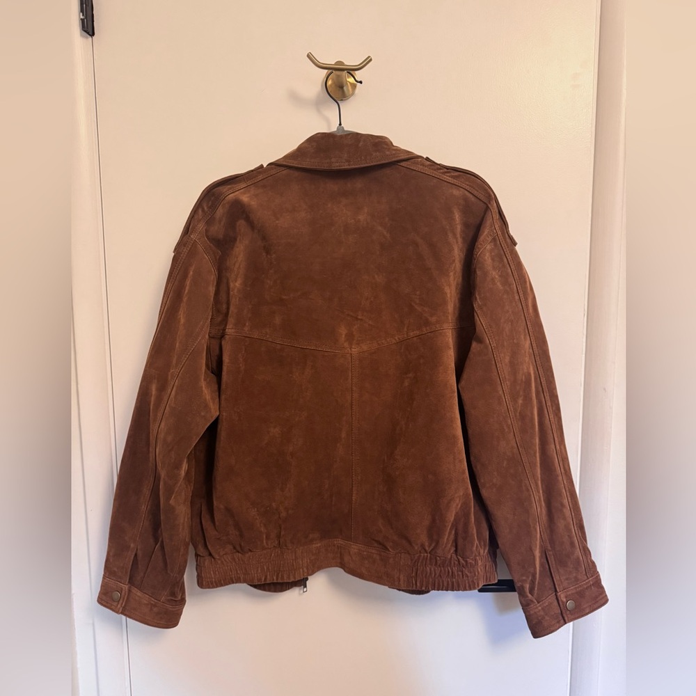 Viral Zara 100% Suede Bomber Jacket - Picture 6 of 7